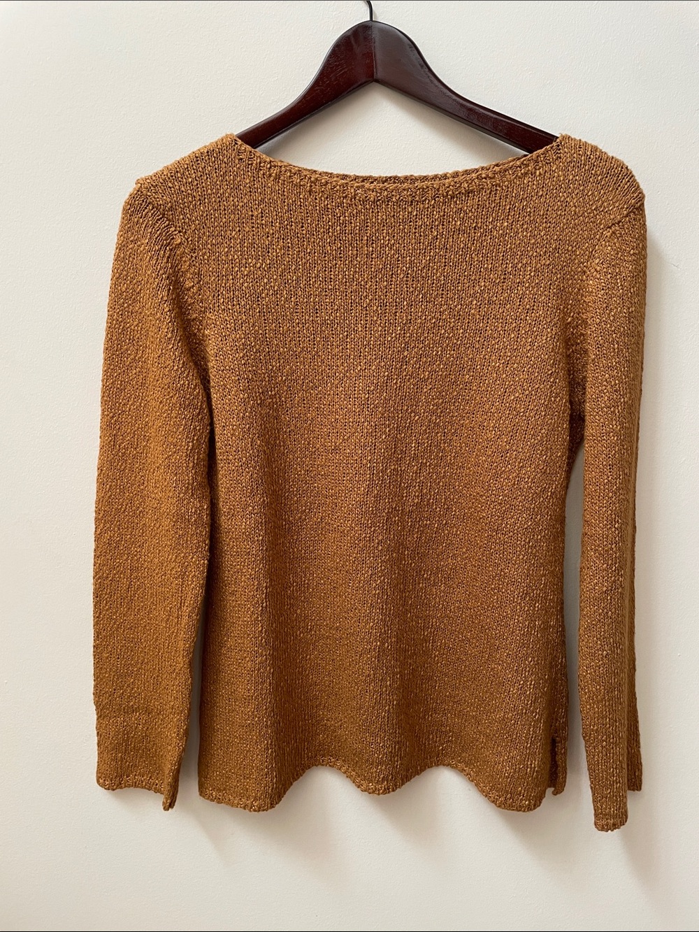 Talbots Mustard Linen Blend Knit Sweater vintage